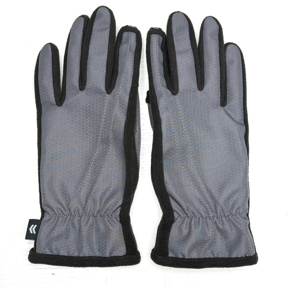 Isotoner Aris 115 Tech Touch Fleece Gloves One Size Gray Black